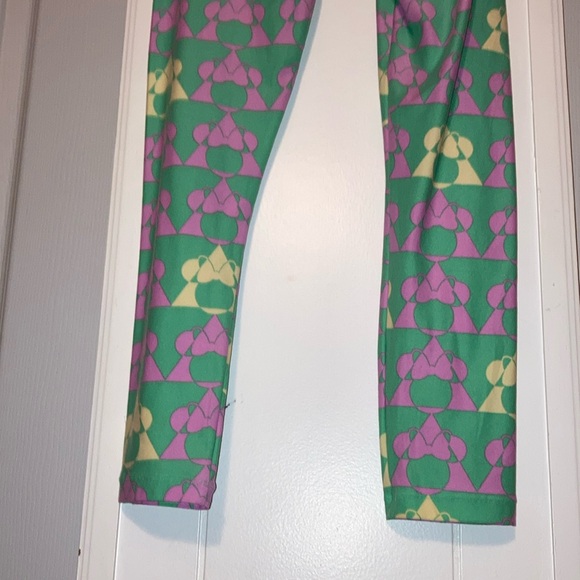 Lularoe Disney Leggings Green Pink Yellow Polyester & Spandex One Size - Picture 7 of 14